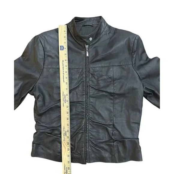 VTG Hudson Leather Jacket Dark Brown Women’s Tagged A (small) NWT Biker Lined - Picture 9 of 12